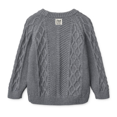 LIEWOOD ARI Bawełniany sweter dziecięcy Grey melange