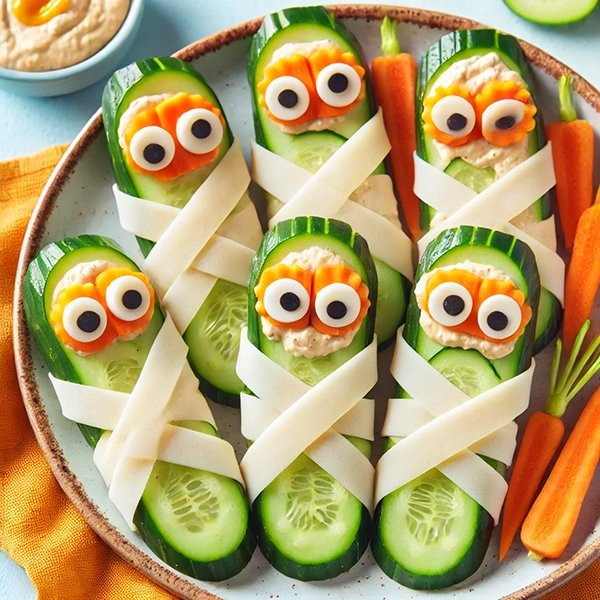 Zdrowe mumie z ogórka i sera