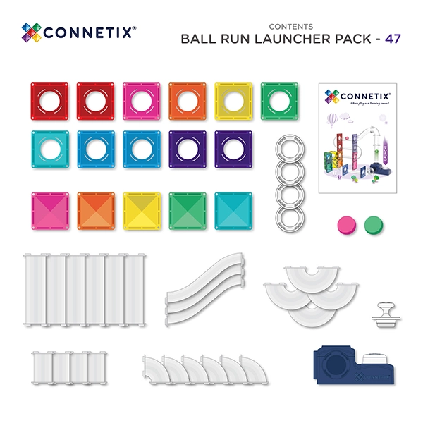 Klocki magnetyczne CONNETIX® Ball Run Launcher Pack 47 elementów Klocki magnetyczne CONNETIX® Ball Run Launcher Pack 47 elementów