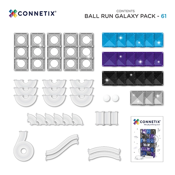 Klocki magnetyczne CONNETIX® Ball Run Galaxy Pack 61 elementów Klocki magnetyczne CONNETIX® Ball Run Galaxy Pack 61 elementów