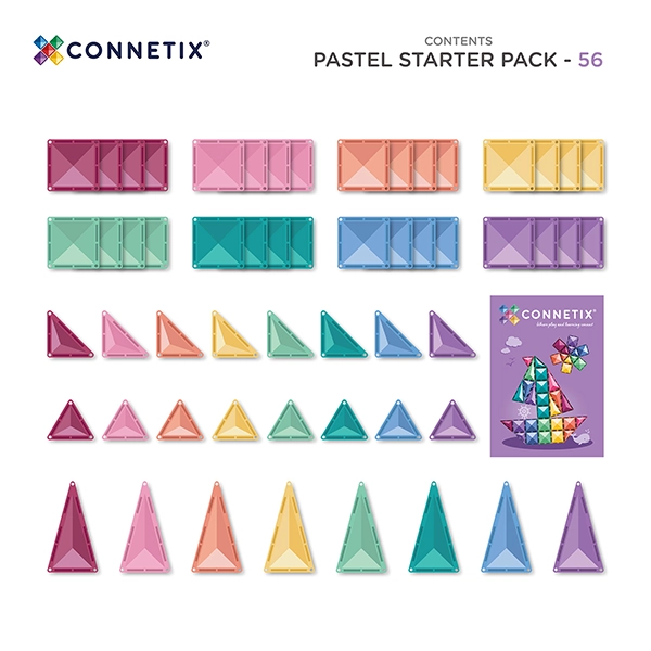 Klocki magnetyczne CONNETIX® Pastel Starter Pack 56 elementów Klocki magnetyczne CONNETIX® Pastel Starter Pack 56 elementów