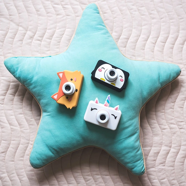 aparaty fotograficzne na poduszce