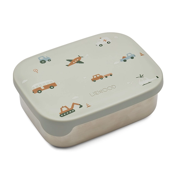 LIEWOOD pudełko śniadaniowe Arthur Vehicles Dove Blue Mix