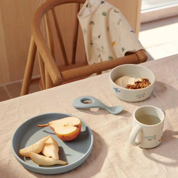 LIEWOOD silikonowy zestaw obiadowy Vivi Aviator Ecru