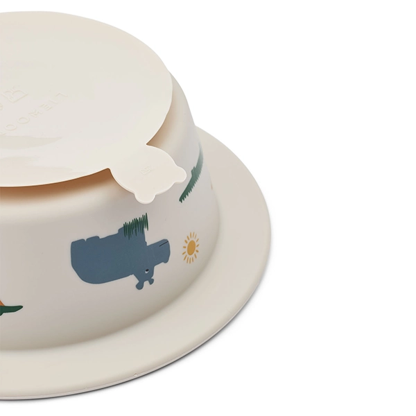 LIEWOOD silikonowe miseczki z przyssawką Peony Safari Sandy Mix – zestaw 2