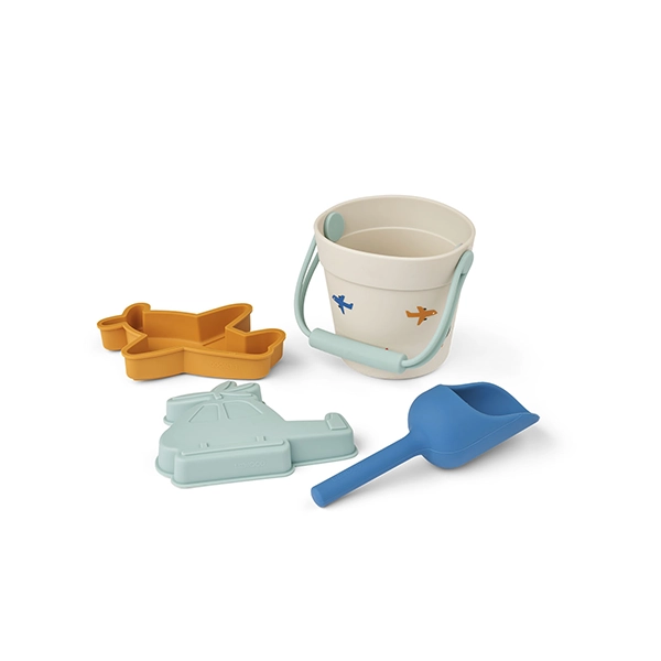 LIEWOOD plażowy zestaw foremek z wiaderkiem Aviator Mini