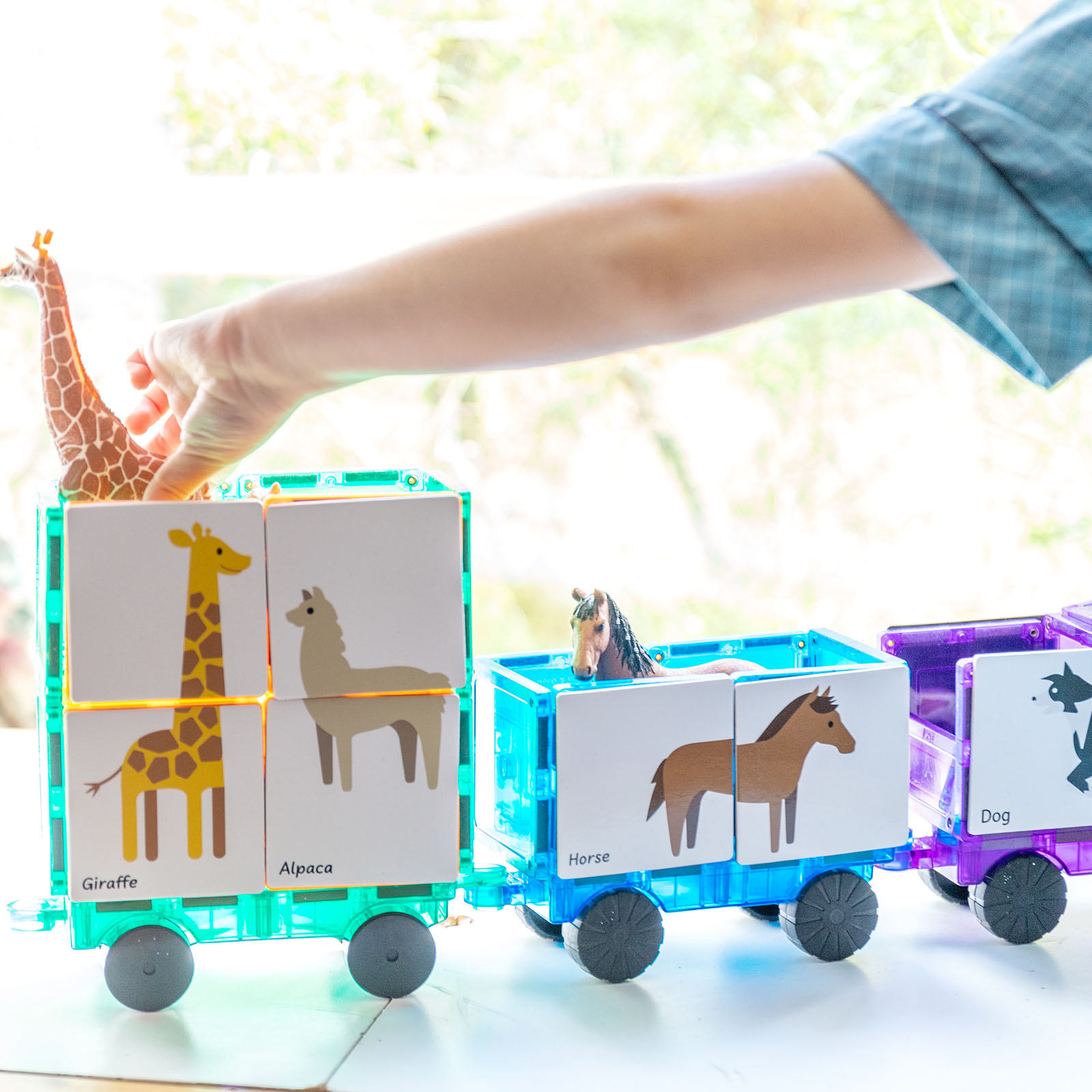 Magnetyczne karty zwierzęta puzzle 40 szt.